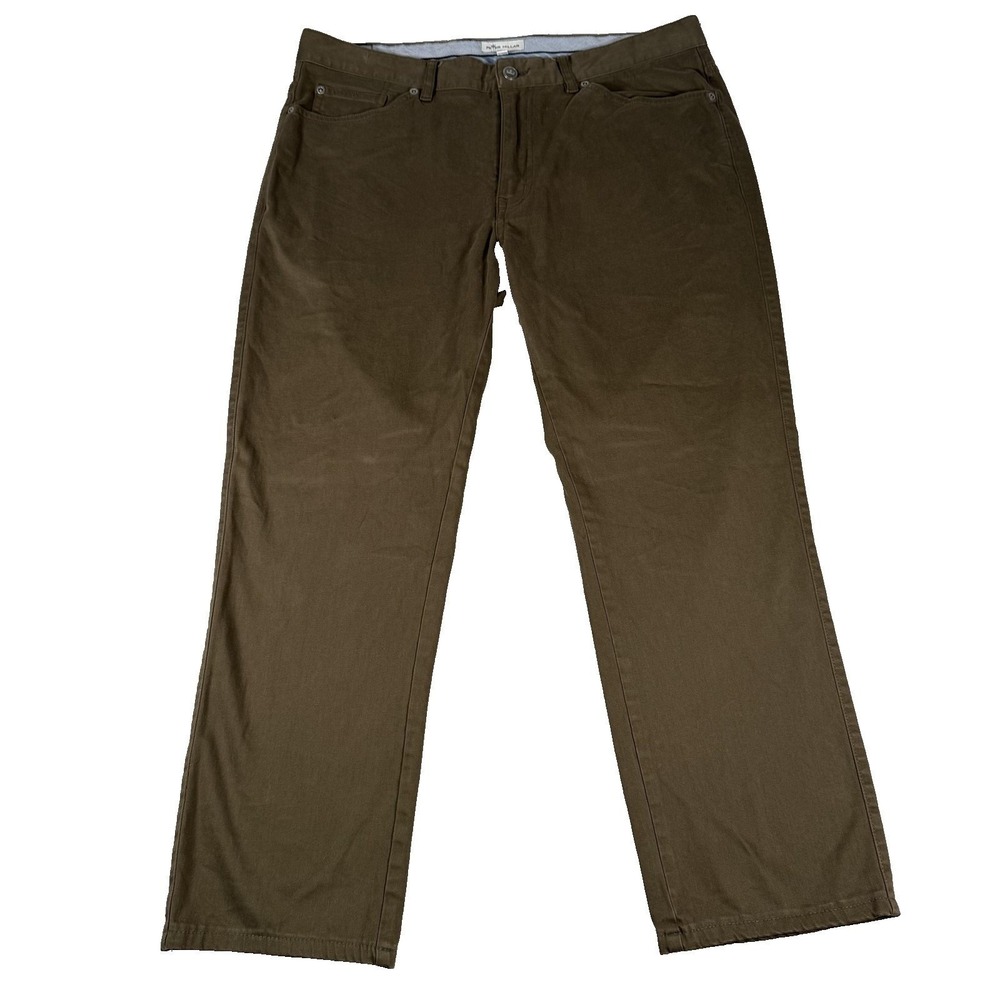 Peter Millar 36x27 Brown Cotton Modal Stretch 5 Pocket Pant Straight Casual Golf